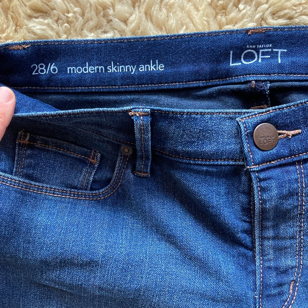 Ann Taylor skinny jeans with ankle zipper
